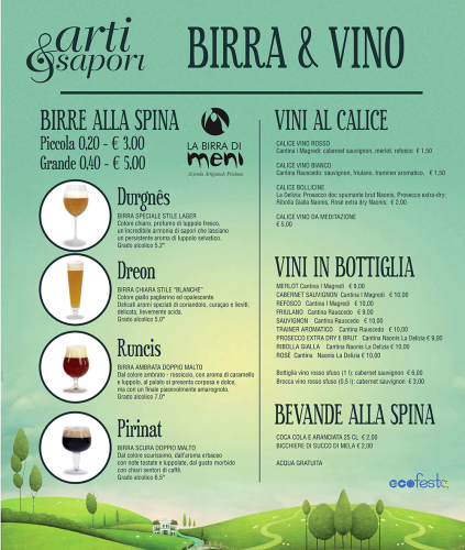 Arti e Sapori Menu